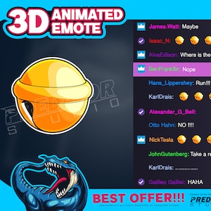 3D Animated Emote, Game Emote, Virtual Identity, Cool Emote, Discord Emotes, Kick Emote, Twitch Emote Maker - Bell 3D Emote