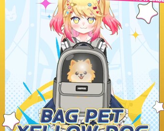 VTuber Bag Pet Yellow Dog Asset – Cute Dog Companion Accessory for VTuber Streams