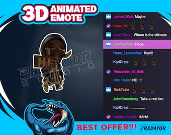 3D Animated Ghost Emote: Dragon Priest Hi - Twitch/Kick