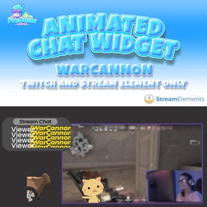Zwiększ zaangażowanie widzów | Animowany widżet czatu Twitch dla streamerów | Widżet czatu Twitch War Canon
