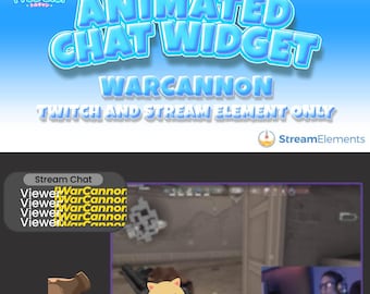 Animated Twitch Chat Widget: War Cannon StreamElements Overlay