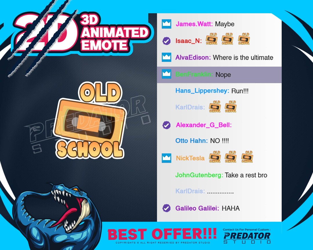 3D Animated Emote: Old School Twitch Stream (GIF & PNG) - Etsy