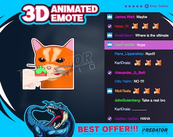 3D Animated Cat Emote for Twitch, Kick, Discord