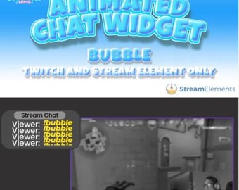 Widget de bate-papo animado do Twitch com bolhas - StreamElements (GIF)