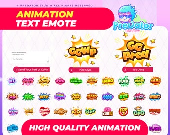 Semi Custom Animated Text Emote Generator | Editable & Dynamic Emoticons for Unique Expressions