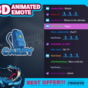 Bag Carry 3D Animated Emote, Text Emotes, Emote, Kick Emote, Emote Commission, Twitch Emote Pack, Chibi Emote, Cartoon Emote, Bag Emote