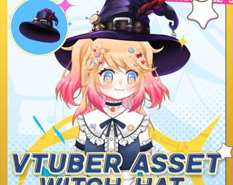 Vtuber Assets Witch Hat - Live2D Accessory for Magic & Fantasy Streams