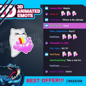 Tęczowy Duch 3D Animowany Emotka, Emotka Ducha, Emotka Kopnięcia, Śmieszna Emotka, Śmieszna Emotka Twitch, Słodkie Emotka, Emotka Kawaii, Emotka z Kreskówek