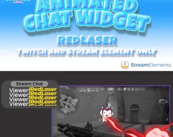Red Laser Animated Chat Widget for Twitch - StreamElements