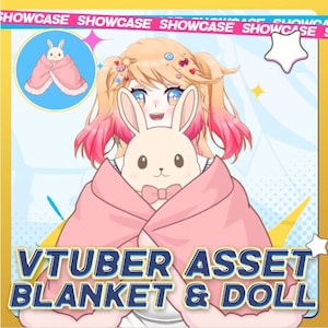 VTuber Asset Blanket and Plushie Prop | Cozy Live2D Model Streaming | VTuber Accessory | Live2d Asset | Blanket VTuber