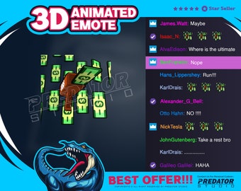 Bronze Money Gun 3D Animated Emote, Twitch Emote, Kick Emote, Emote Commission, Stream Emotes, Twitch Sub Emotes , Twitch Emote Pack