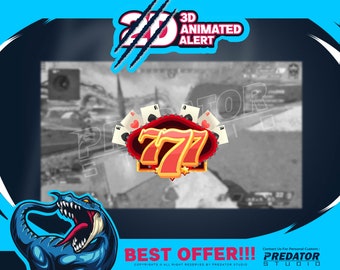 3D Animated 777 Cards Stream Alert: Twitch/Streamlabs