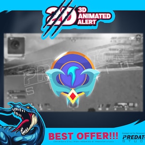 3D Animated Alert Blue Shield, Stream Alert, Animated Alerts, Streaming Alert, Alert Twitch, Donation Alert, Streamlabs Alerts, Alert Game