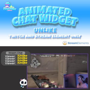 Widget de chat en vivo de Twitch / Superposición animada personalizable para streamers de juegos / A diferencia del widget de chat de Twitch