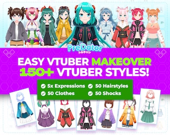 Professional Vtuber Wardrobe Wonderland: Craft Your Unique Live2D Model from 150+ Choices!