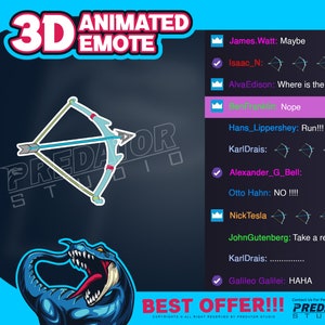 3D Animated Emote, Twitch Emote Pack, Kick Emote, Twitch Sub Emotes, Twitch Chat Emotes, Funny Emotes, Emote Animation - Arrow 3D Emote