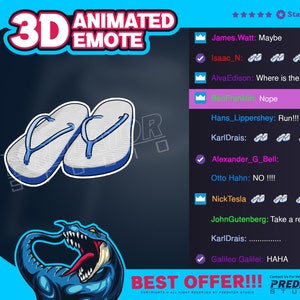 Slipper 3D Animated Emote for Twitch and Discord - Stream Emotes, Twitch Emote, Emote Commission, Twitch Chat Emotes, Kick Emote
