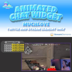 Rozpal swój czat | Elegancki animowany widżet Twitch do interakcji w czasie rzeczywistym | Widżet czatu Much Love Twitch