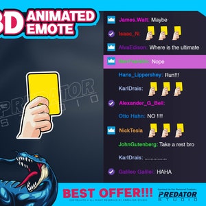 Gelbe Karte 3D animiertes Emote, Kick Emote, Zucken Emotes, Emote Kommission, Gif Emotes, Cooles Emote, Lustige Emotes, Spiel Emote