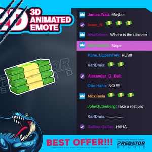 Geld Stapel 3D Geanimeerde Emote, Twitch Emotes, Kick Emote, Geld Emote, Cartoon Emotes, Twitch Sub Emotes, Emotes Commissie, Stream Emote