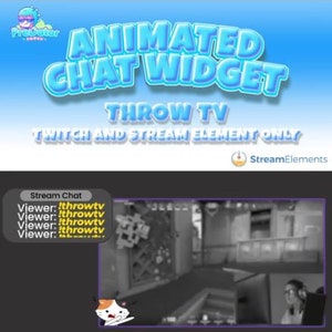 Twitch Animowany Czat Widget Throw TV, aby Twój Czat Twitch Wyróżnił Się, Był Interaktywny i Zabawny - Interaktywny Twitch, Narzędzia do Transmisjonowania