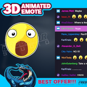 3D Animated Emote, Emote Commission, Cute Emotes, Twitch Emote, Kick Emote, Twitch Sub Emotes, Discord Emote - Surprised 3D Emote