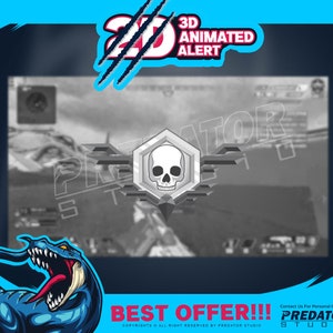 3D Animated Alert Skull Head, Alerts Twitch, Animated Alerts, Horror Alerts, Twitch Stream Alerts, Twitch Alert Pack, Streamlabs Alerts
