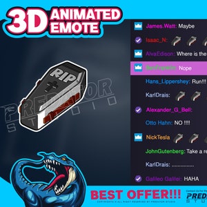 3D Animated Emote, Game Emote, Discord Emotes, Twitch Sub Emotes, Streamer Emotes, Twitch Emote Maker, Kick Emote - Black Coffin 3D Emote