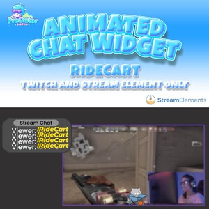 Ultimate Twitch Chat Widget - Aumente o envolvimento com sobreposições animadas - RideCart Twitch Chat Widget