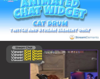 Animowany koci bęben w widżecie czatu Twitch – StreamElements
