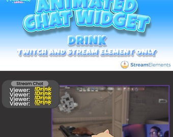 Widget de bate-papo animado com bebidas para Twitch - StreamElements
