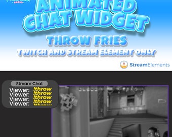Animated Throw Fries Chat Widget: Twitch StreamElements Overlay