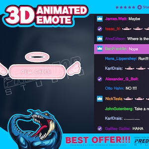 Pink Angel Alert Cheer 3D Animated Emote: Add Charm and Whimsy to Your Twitch Channel - Kick Emote, Twitch Chat Emotes, Twitch Emote