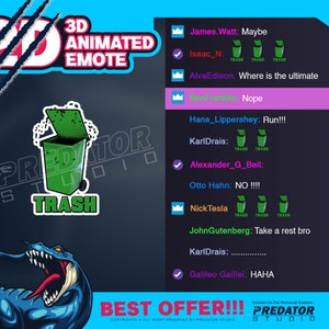 Rubbish Bin 3D Animated Emote V3, Emote, Cartoon Emotes, Emote Commission, Kick Emote, Twitch Emote Pack, Gif Emote, Twitch Emote Funny