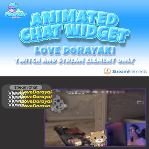 Ożyw swoją transmisję | Widget czatu Twitch z dynamiczną animacją | Widget czatu Twitch Love Dorayaki