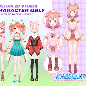 Custom Live2D Vtuber Model | PSD File (NO Rigging) | Live2D Model | Vtuber Model | Vtuber Commission | Vtuber Assets | Custom Live2D