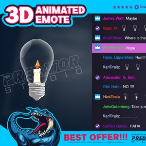 Eye-Catching Candle Lamp 3D Animated Emotes for Twitch Streamers - Discord Emotes, Game Emote, Cute Emotes, Twitch Emote Pack
