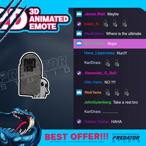 RIP 3D Animiertes Emote, Emote-Beauftragung, niedliche Emotes, Kick Emote, Horror Emote, Twitch Emote Packs, Gif Emotes, Geist Emote, RIP Emote