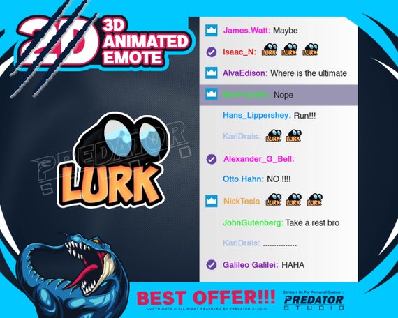 Lurk 3D Animated Emote V2 Discord Emotes Emote Commission 