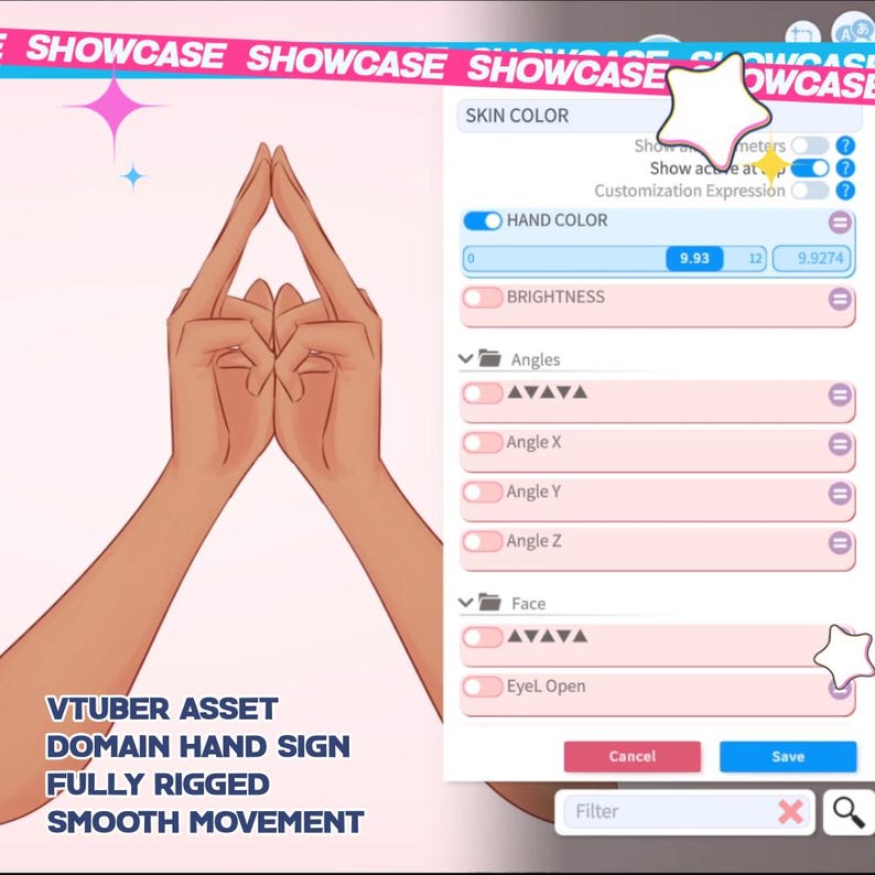 Vtuber Domain Hand Sign Asset | Anime Gesture | Live2d Vtuber Prop ...