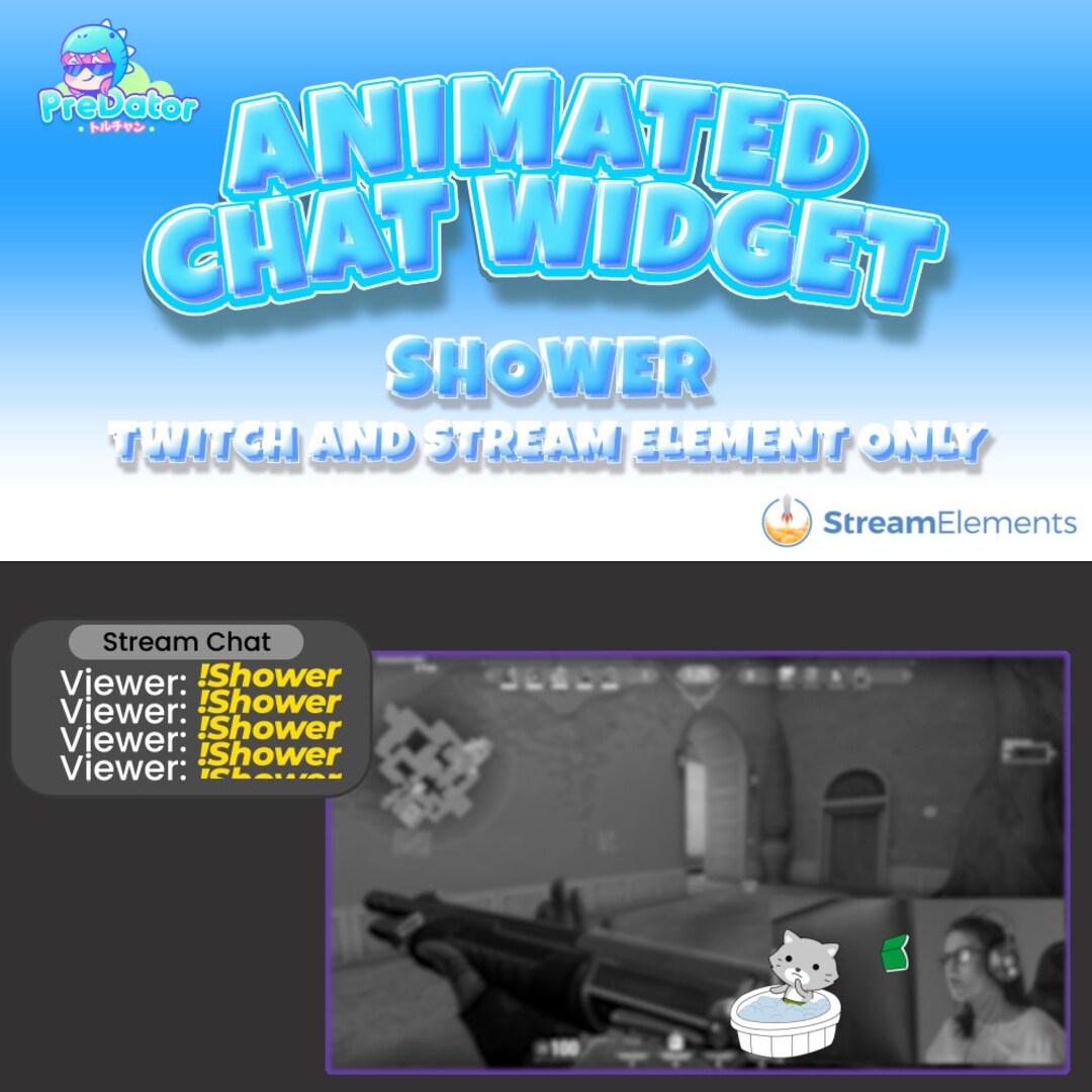 Animated Shower Twitch Chat Widget: Stream Overlay - Etsy
