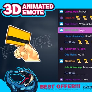 3D animiertes Emote, Kick Emote, lustige Emotes, Emote Animation, Discord Emotes, Spiel Emote, Emote Provision - Kreditkarten Emote