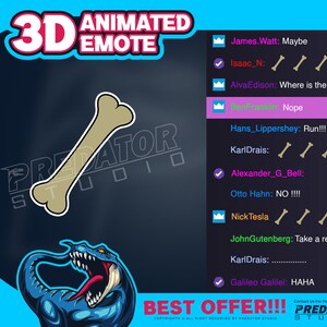 3D Animated Emote, Emote Commission, Emoticon, Discord Emote, Game Emote, Twitch Emote, Virtual Emote, Kick Emote - Bone 3D Animated Emote
