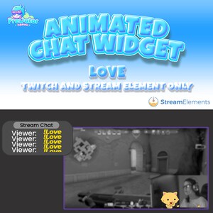Dostosowywalny widżet czatu Twitch | Wzbogać swój strumień animacją | Uwielbiam widżet czatu Twitch