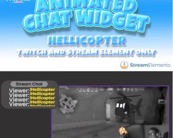 Widget animé de chat Twitch en hélicoptère - Superposition StreamElements