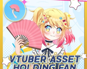 VTuber Holding Fan Asset: Live2D Model Streaming Prop