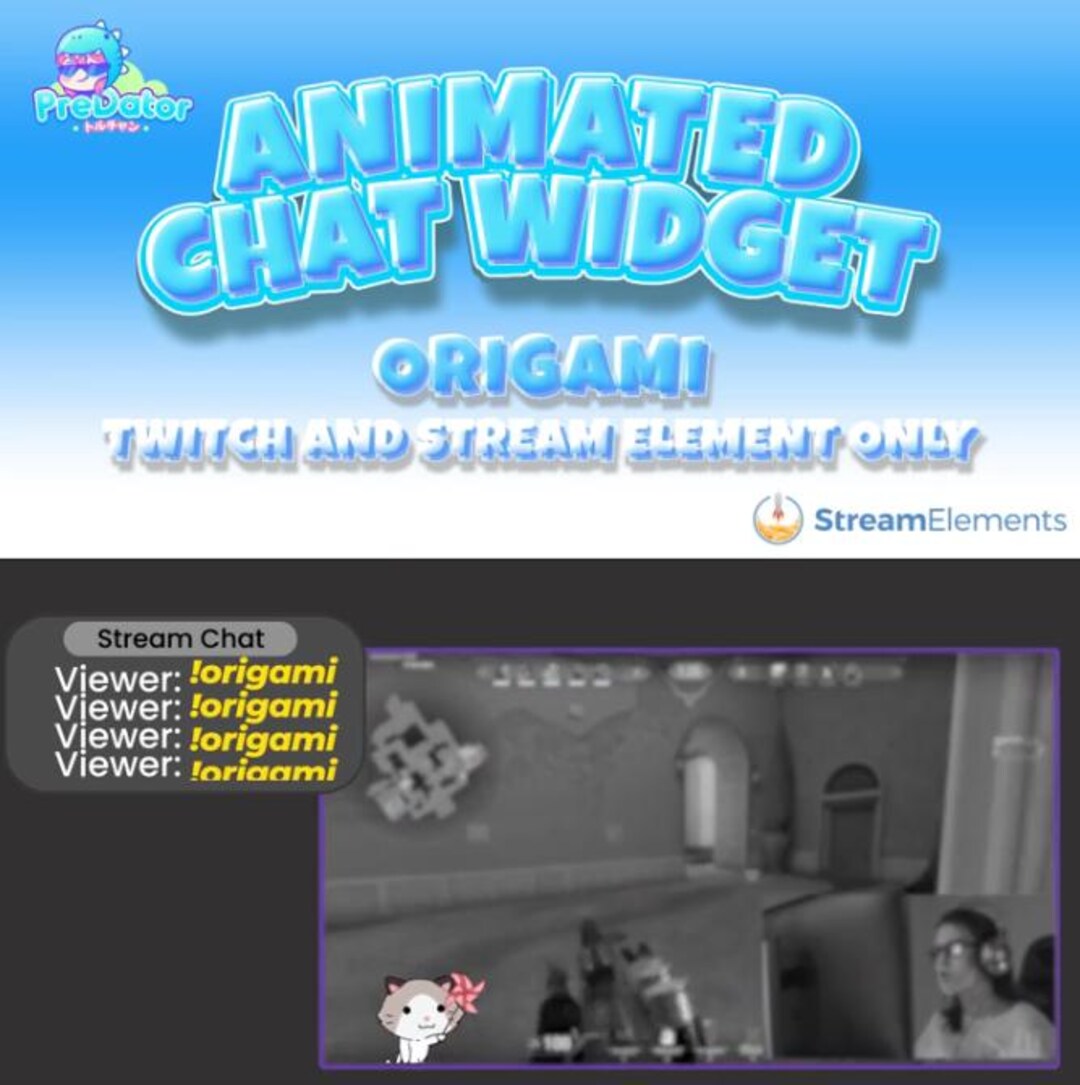 Origami Animated Chat Widget for Twitch Streamelements - Etsy