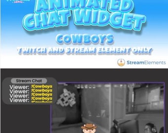 Widget de bate-papo animado do Twitch Cowboys - StreamElements