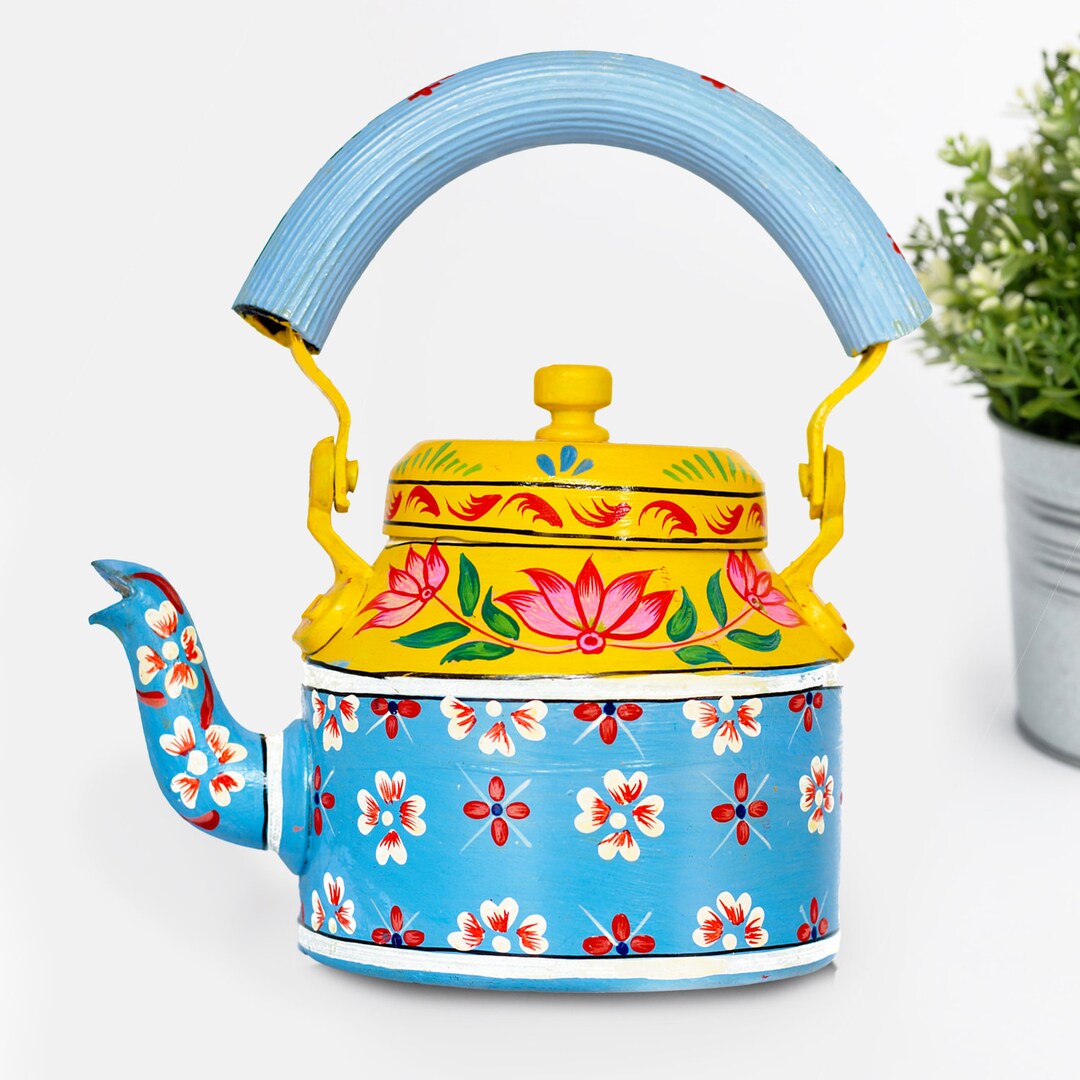 Hand Painted Tea Set for Serving Tea Indian Tea Pot Tea Set Etsy