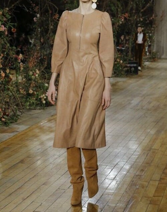 Handmade Women's Leather Dress, Leather Midi Dress, A Line Leather Dress, Leather Long Dress, Beige Leather Dress, Midi Leather Dress - Etsy Handmade Women's Leather Dress, Leather Midi Dress, A Line Leather Dress, Leather Long Dress, Beige Leather Dress, Midi Leather Dress - Etsy